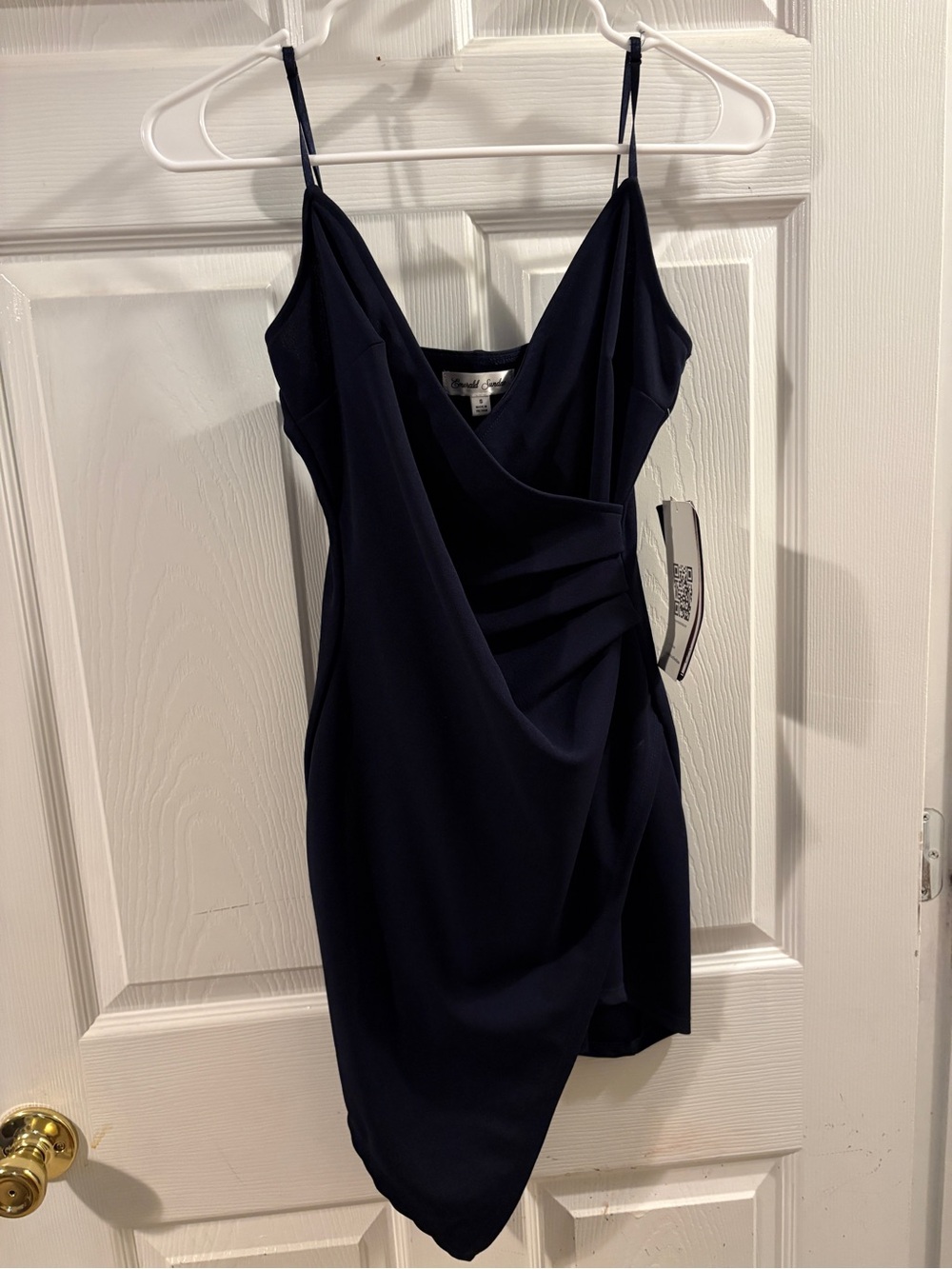 Macy's Navy Spaghetti-Strap Draped Mini Dress